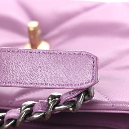 Chanel Goatskin Quilted Medium Chanel 19 Flap Violet Purple 13 of 15