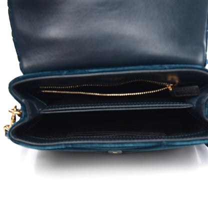 Saint Laurent Velvet Y Quilted Monogram Toy Loulou Chain Satchel Dark Ottanio 4 of 10