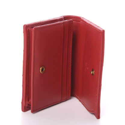 Gucci Calfskin Matelasse GG Marmont Card Case Wallet Hibiscus Red 6 of 6