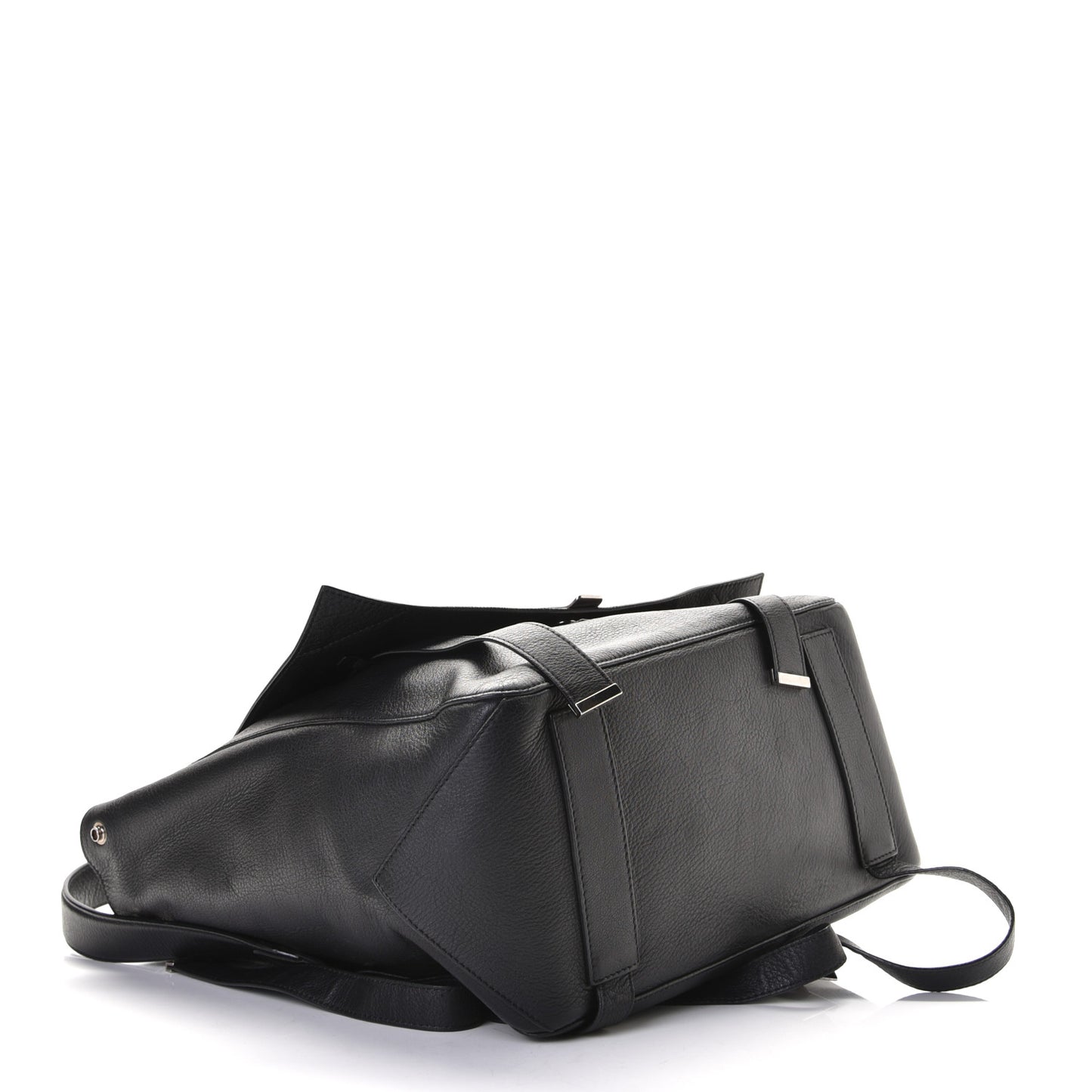 Pebbled Calfskin Large PS Courier Backpack Black