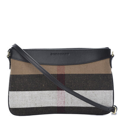 Burberry Mega Check Peyton Crossbody Clutch Bag Black 1 of 12
