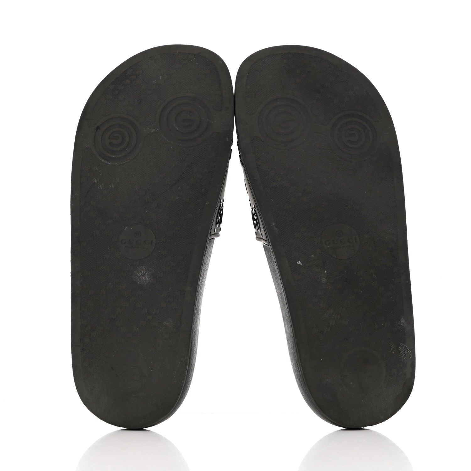 Gucci Rubber GG Monogram Perforated Womens Slide Sandals 37 Black 5 of 9