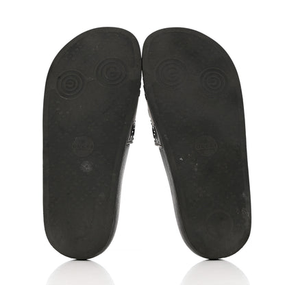 Gucci Rubber GG Monogram Perforated Womens Slide Sandals 37 Black 5 of 9