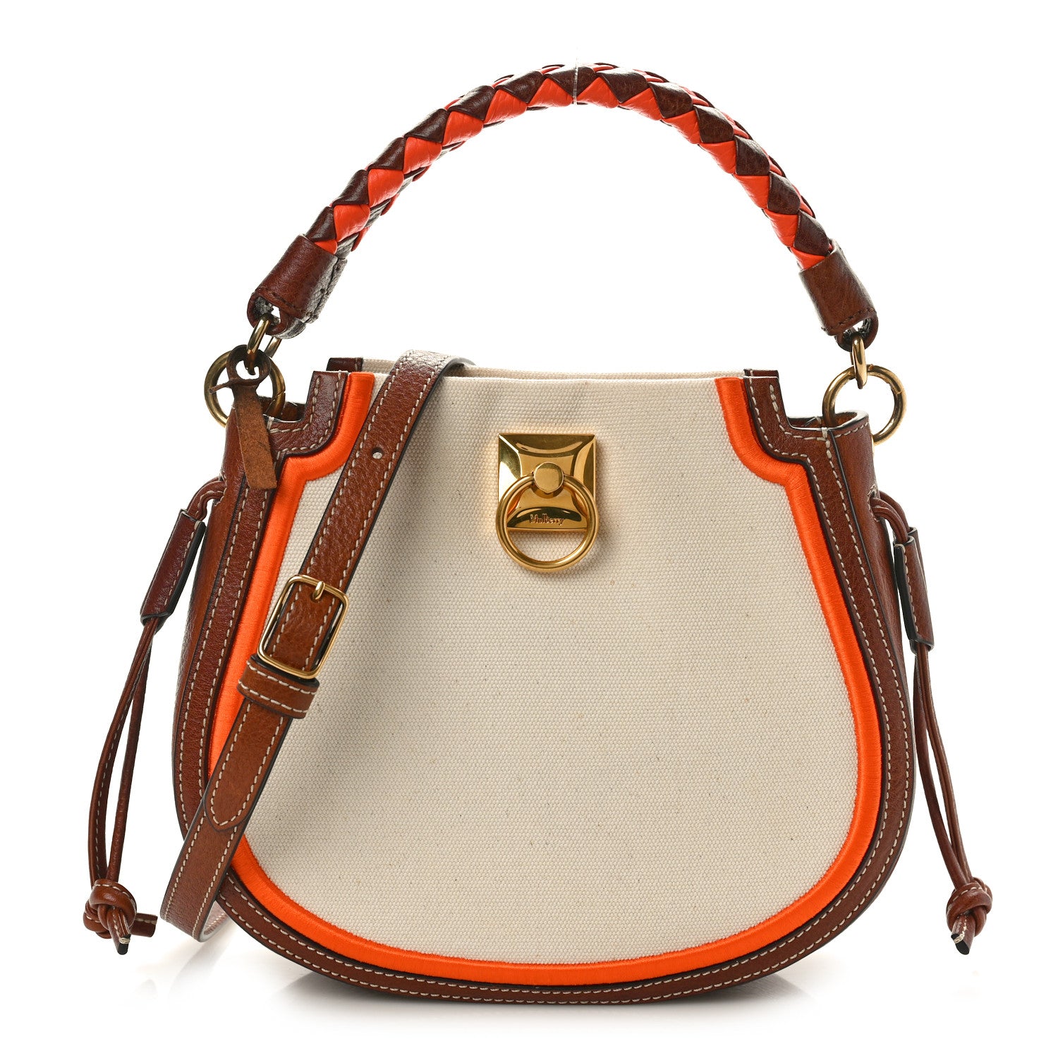 Mulberry Canvas Calfskin Mini Iris Hobo Ecru Oak Orange 1 of 9
