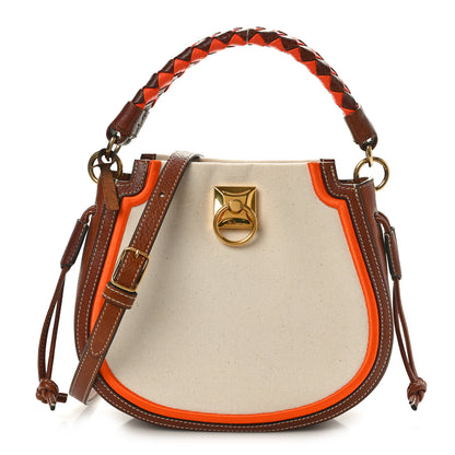 Mulberry Canvas Calfskin Mini Iris Hobo Ecru Oak Orange 1 of 9