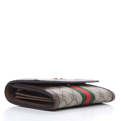 Gucci GG Supreme Monogram Web Ophidia Continental Wallet Brown 4 of 7