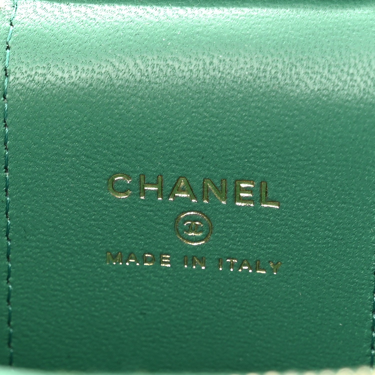 Chanel Lambskin Quilted Top Handle Mini Vanity Case With Chain Green 6 of 11
