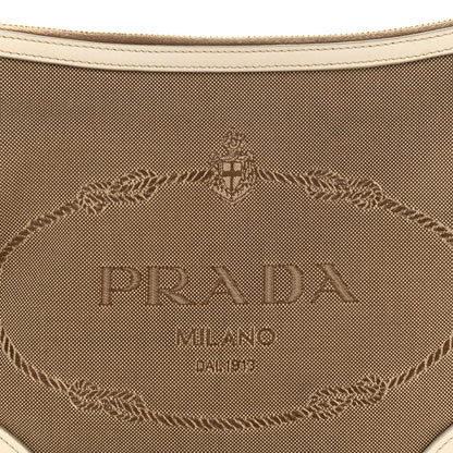 Prada Jacquard Logo Small Flat Messenger Bag White 17 of 18