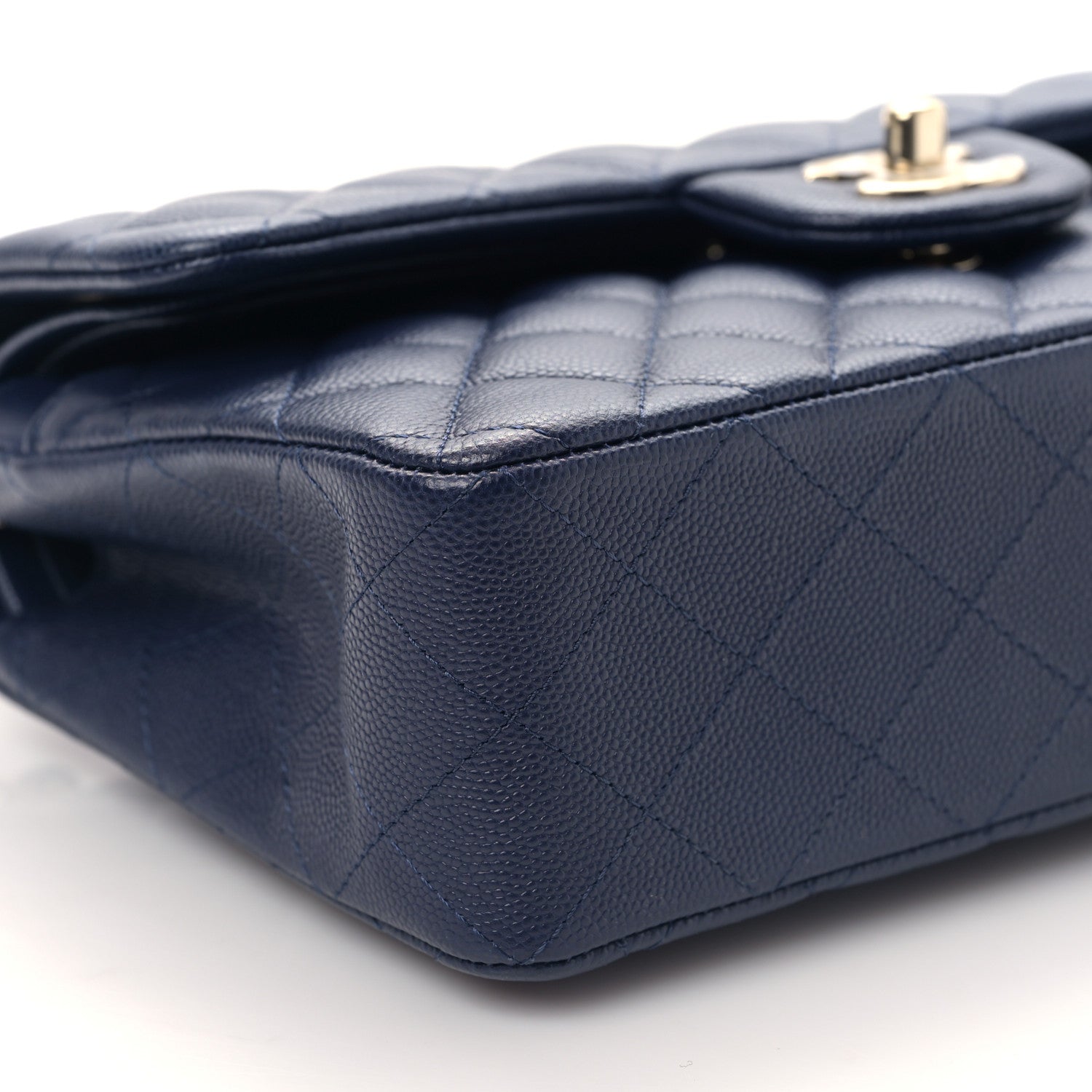 Chanel Caviar Quilted Small Double Flap Blue 8 of 9