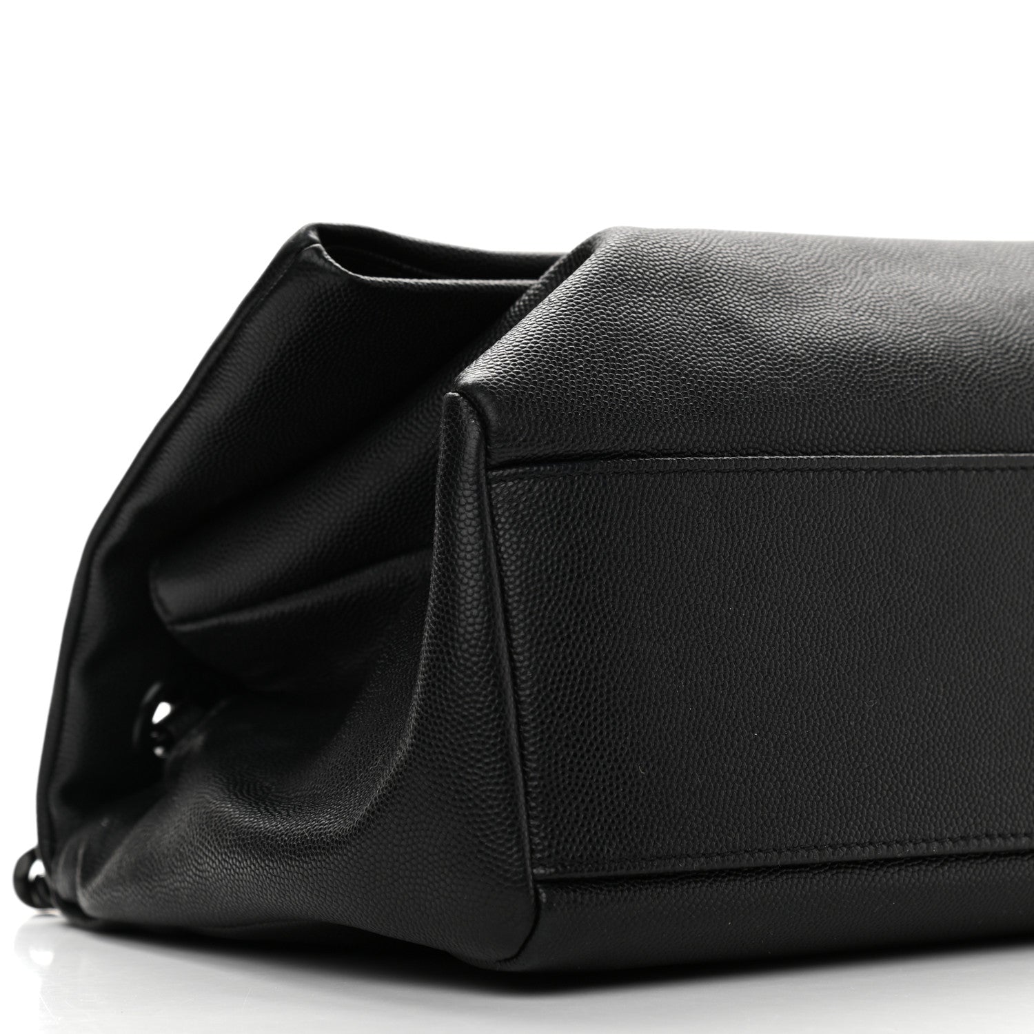 Saint Laurent Grain De Poudre Medium West Hollywood Monogram Fold-Over Black 9 of 13