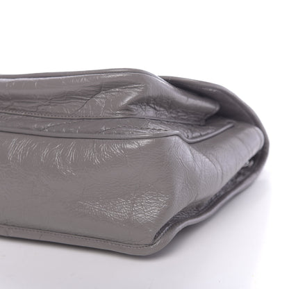Saint Laurent Crinkled Calfskin Matelasse Monogram Medium Niki Chain Satchel Fog 9 of 10