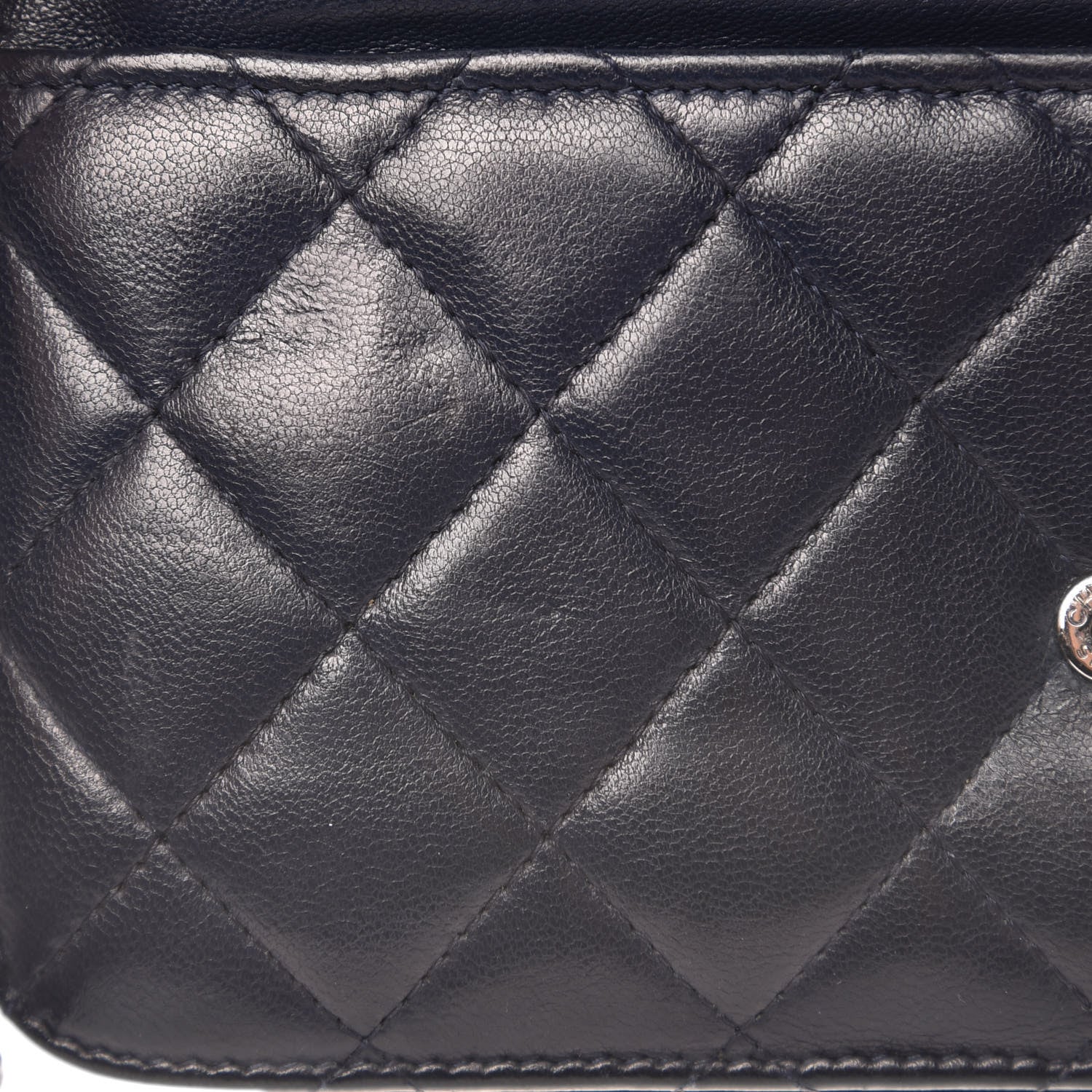 Chanel Lambskin Quilted Boy Wallet On Chain WOC Navy Blue 9 of 16