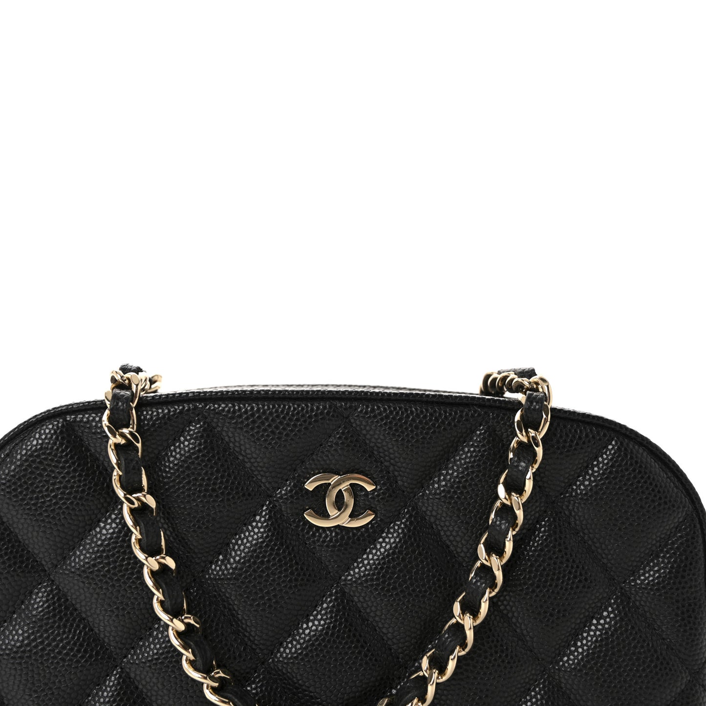 Caviar Quilted Vanity With Chain Black