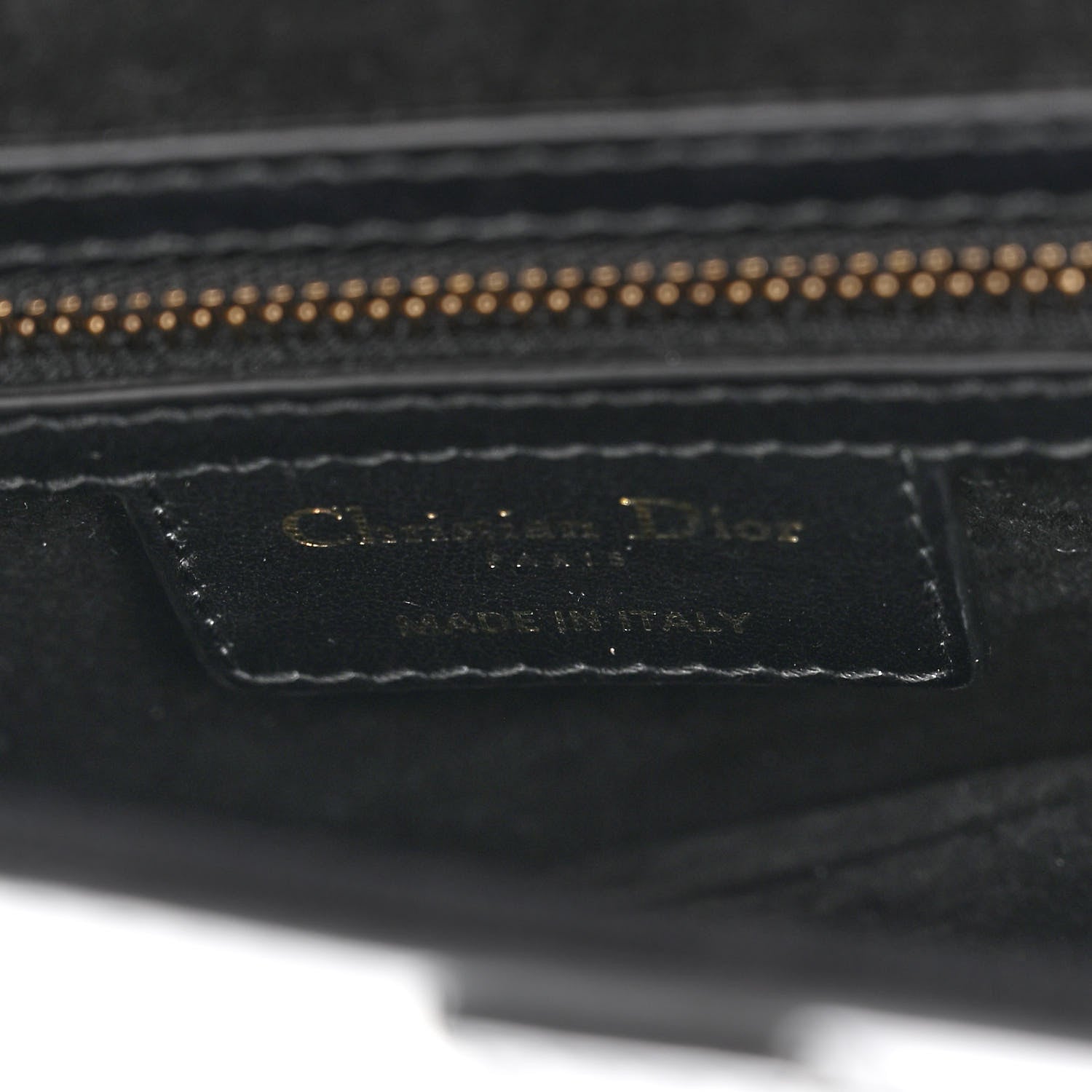 Christian Dior Calfskin Embroidered Saddle Bag Black White 6 of 9