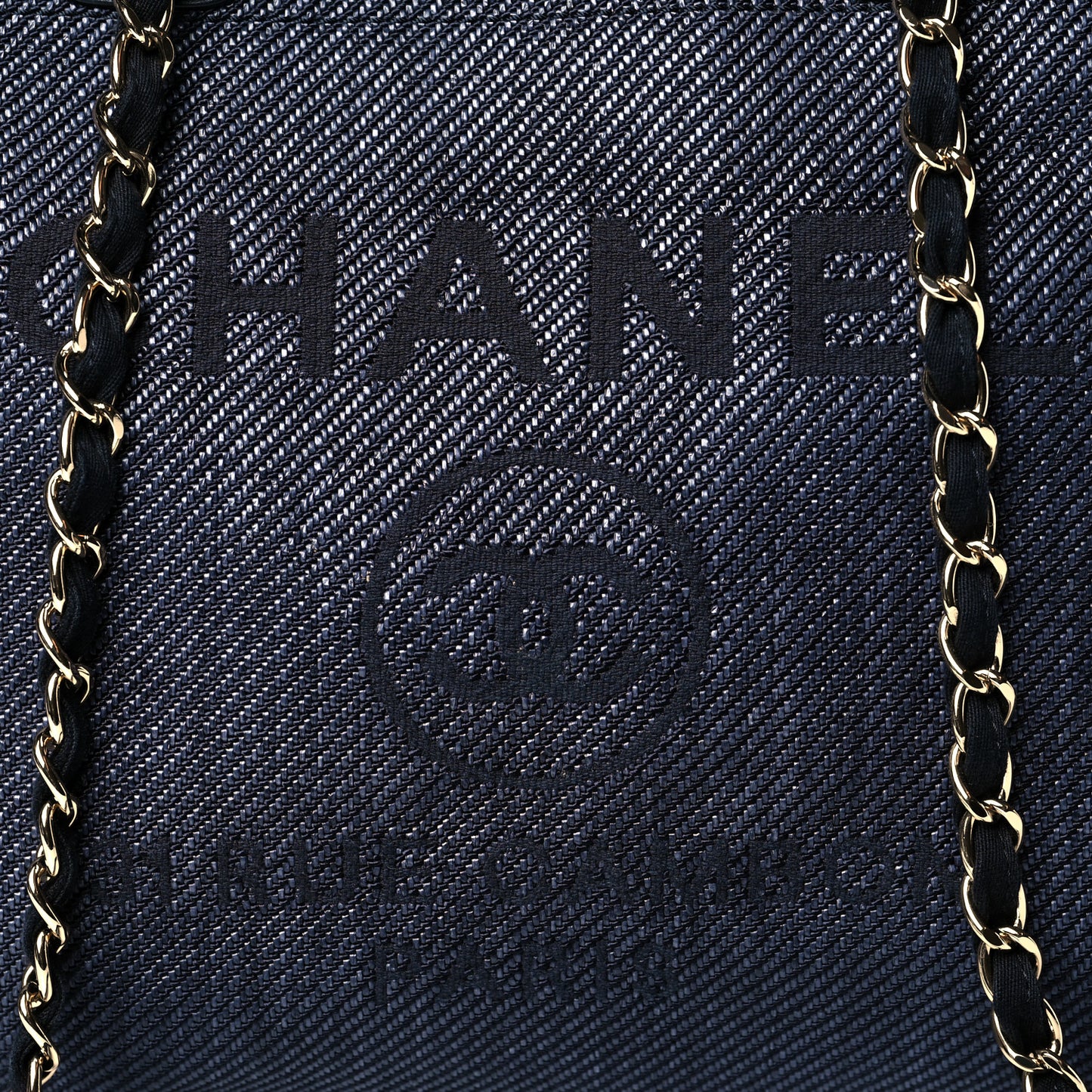 Mixed Fibers Calfskin Medium Deauville Tote Blue