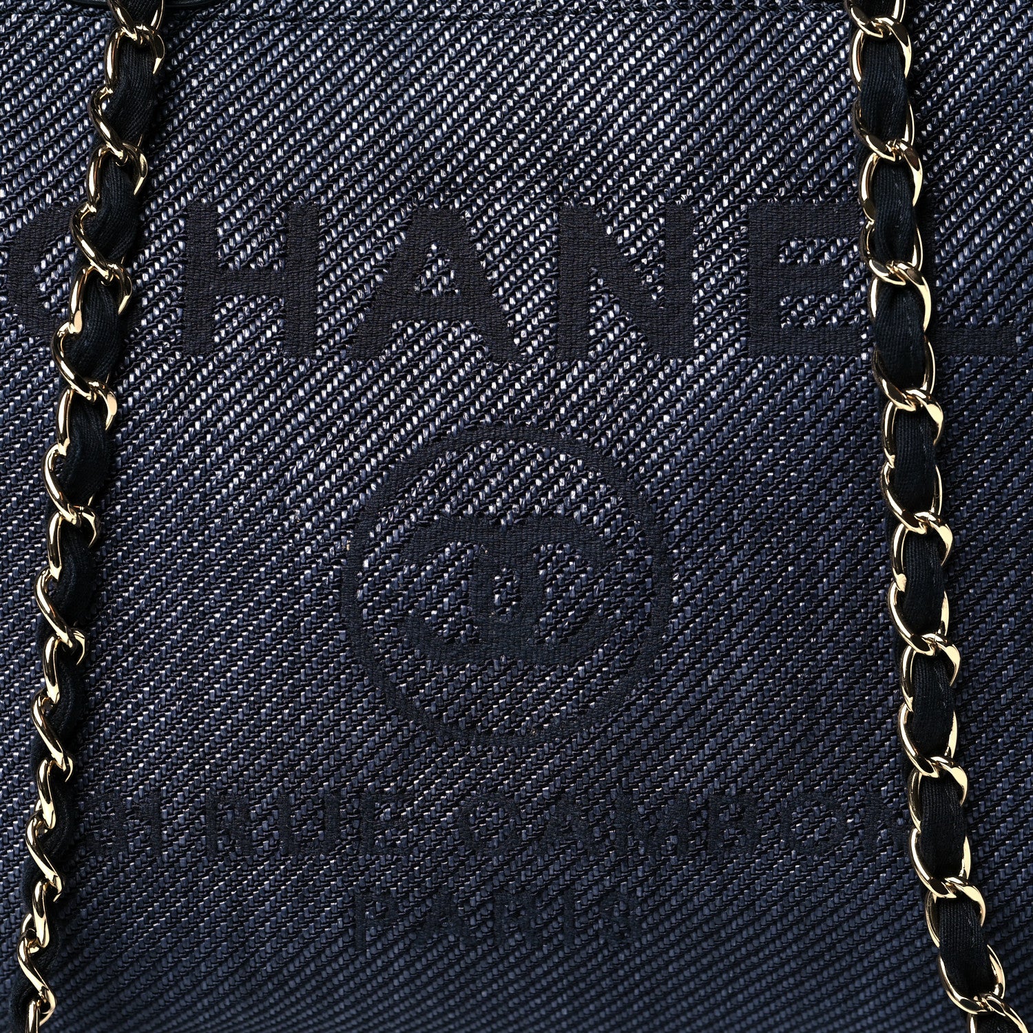 Chanel Mixed Fibers Calfskin Medium Deauville Tote Blue 7 of 11