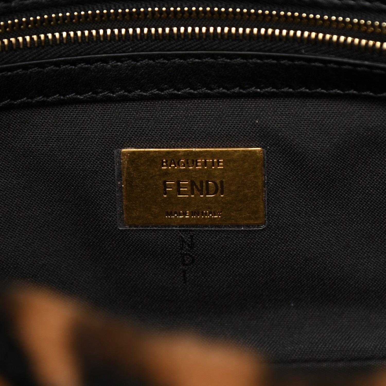 Fendi Shearling Vitello Dolce Macro FF 1974 Baguette Tobacco Black 6 of 11