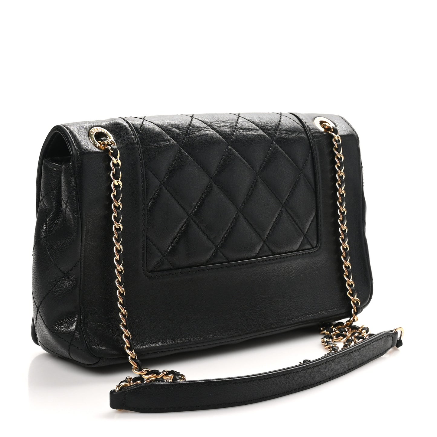 Sheepskin Quilted Medium Vintage Mademoiselle Flap Black
