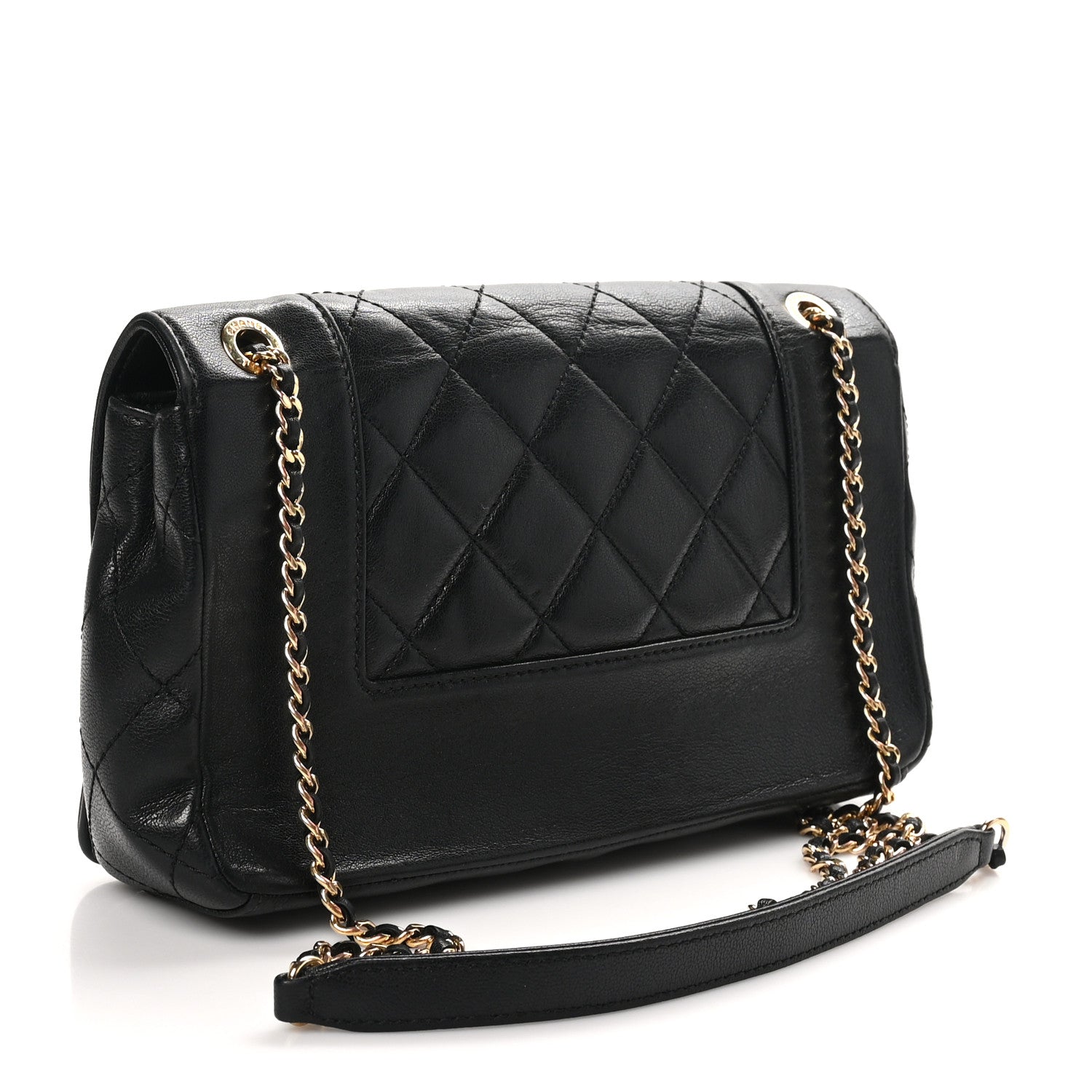 Chanel Sheepskin Quilted Medium Vintage Mademoiselle Flap Black 2 of 10