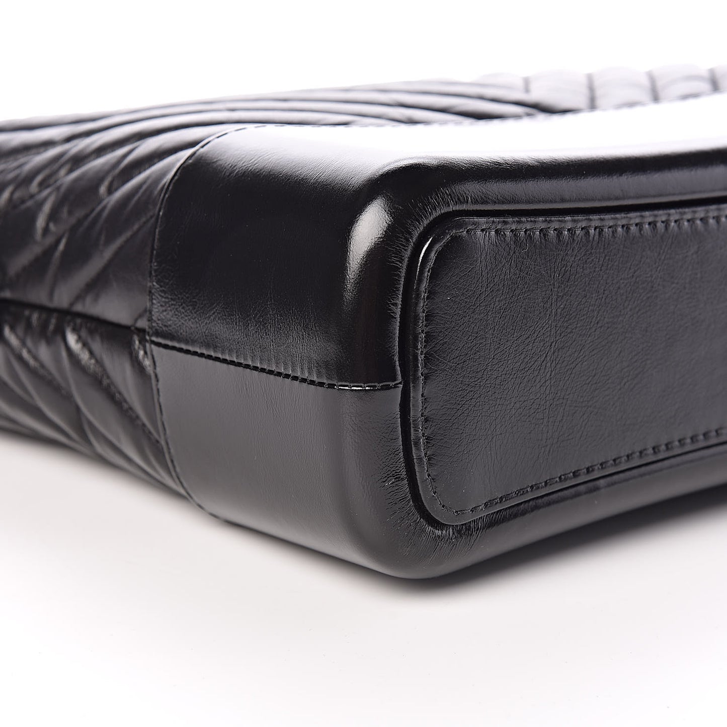 Aged Calfskin Chevron Quilted Medium Gabrielle Hobo Black