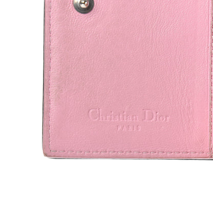 Christian Dior Lambskin Cannage Bi-Color Small Lady Dior Flap Card Holder Black Pink 6 of 10