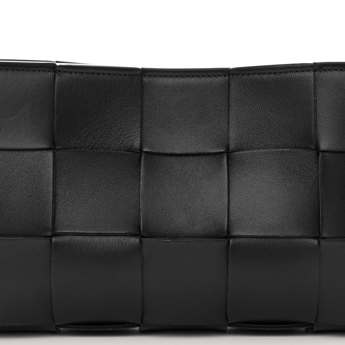 Calfskin Maxi Intrecciato Cassette Pouch On Strap Black