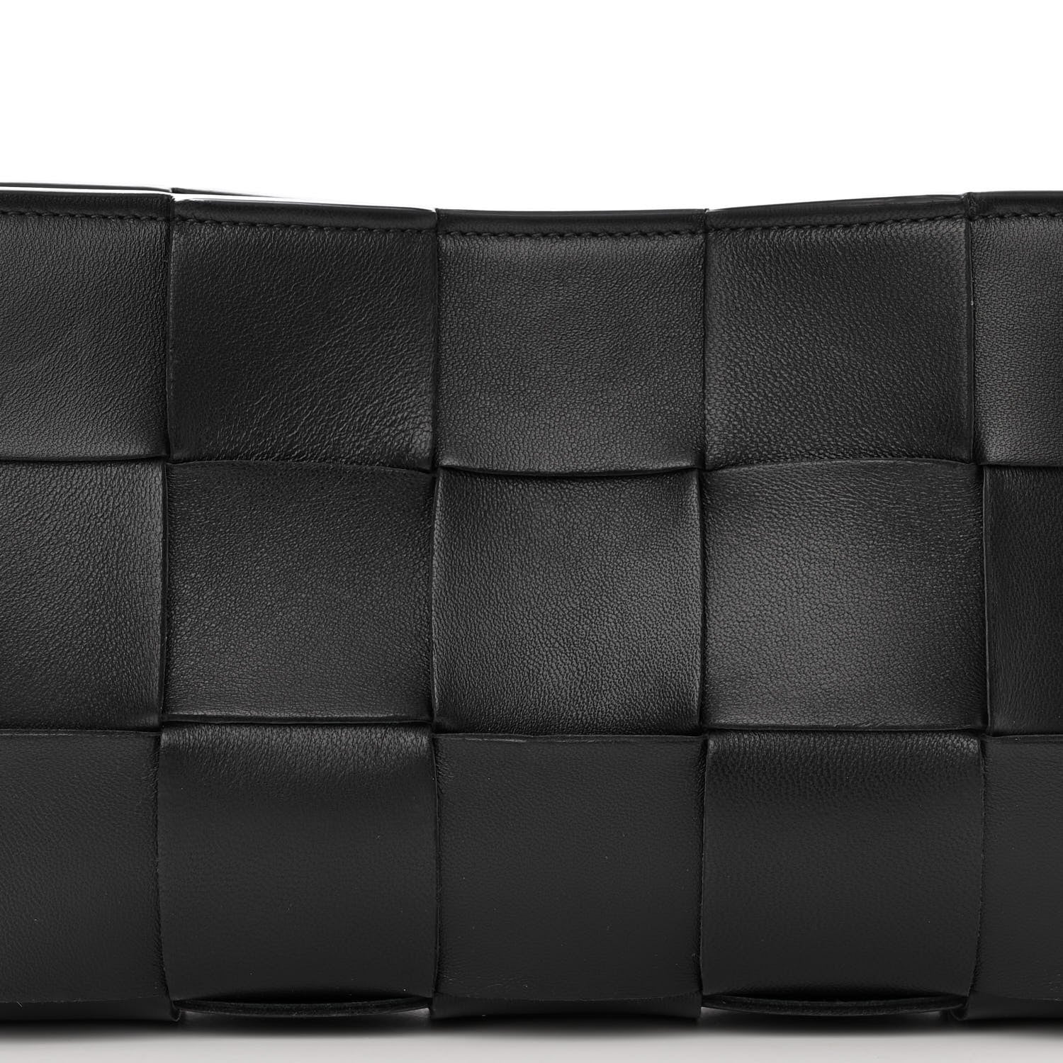 Bottega Veneta Calfskin Maxi Intrecciato Cassette Pouch On Strap Black 7 of 9