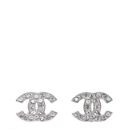 Chanel Crystal Mini Timeless CC Earrings Silver 1 of 5