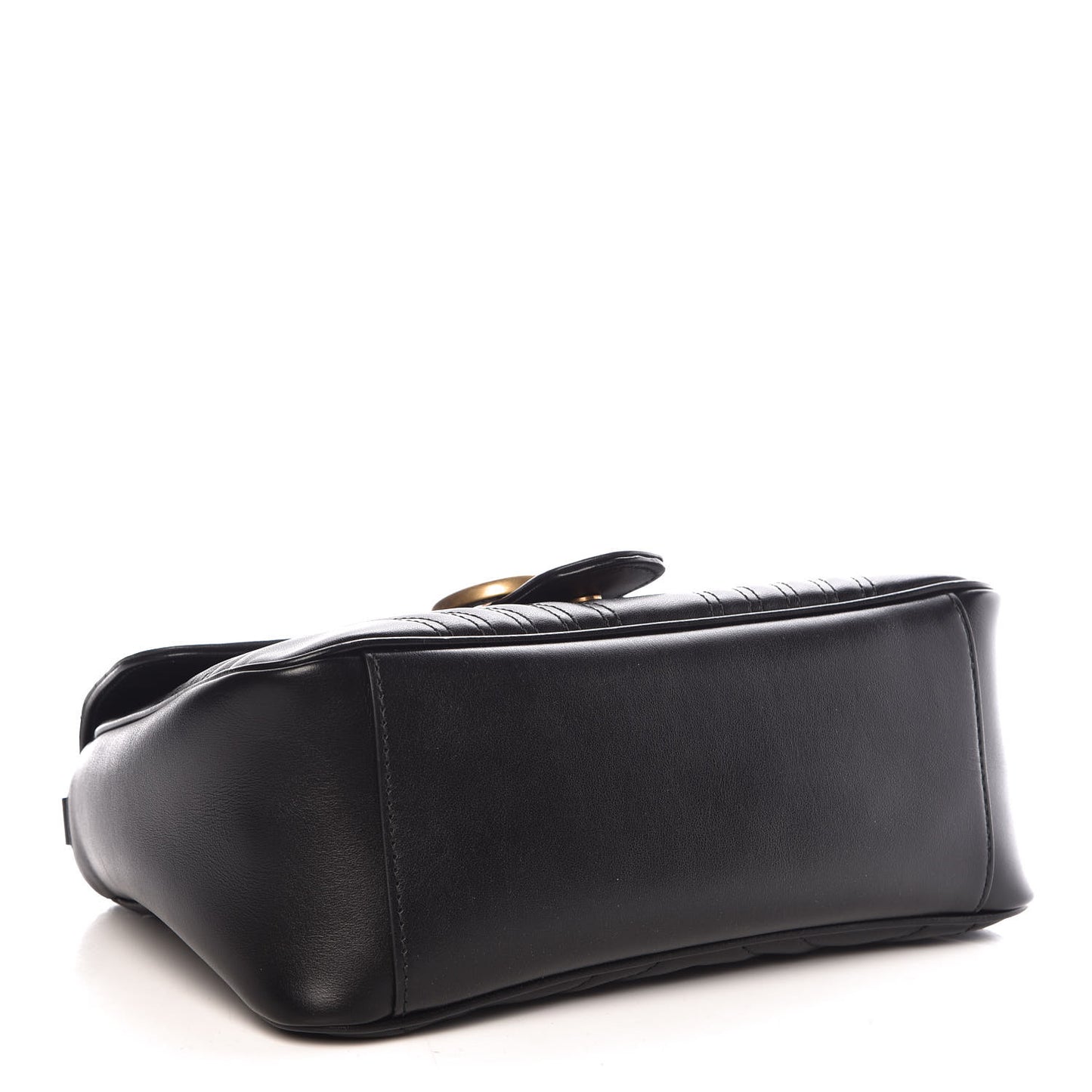 Calfskin Matelasse Small GG Marmont Top Handle Shoulder Bag Black