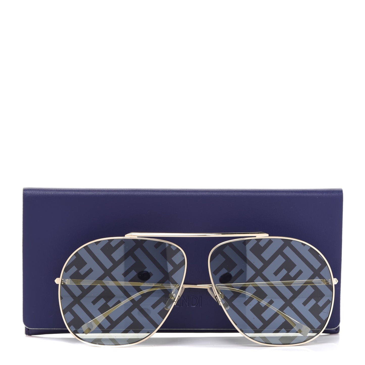Metal Fendi Forever Aviator Sunglasses FF0407/G/S Gold