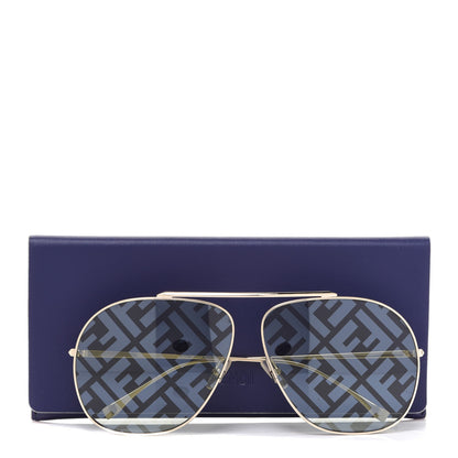 Fendi Metal Fendi Forever Aviator Sunglasses FF0407/G/S Gold 7 of 7