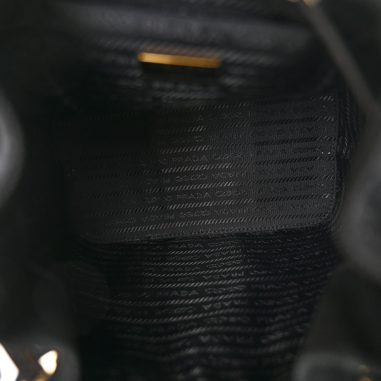 Prada Wicker Canvas Saffiano Bucket Bag Black 5 of 9