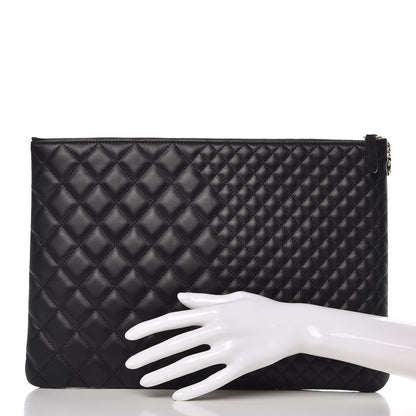 Chanel Lambskin Bi Quilted Medium Cosmetic Case Black 2 of 8