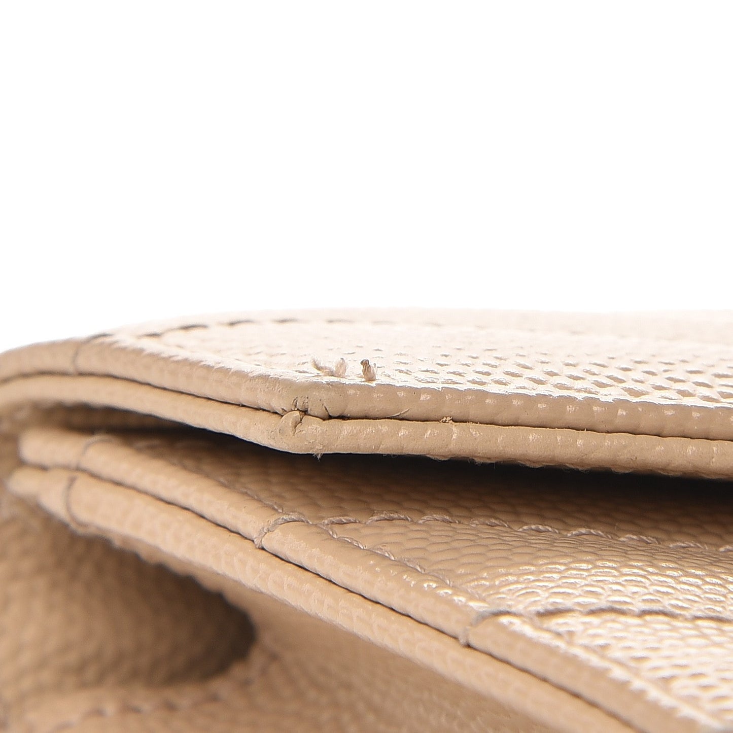 Grain De Poudre Matelasse Chevron Small Monogram Envelope Wallet Nude Powder