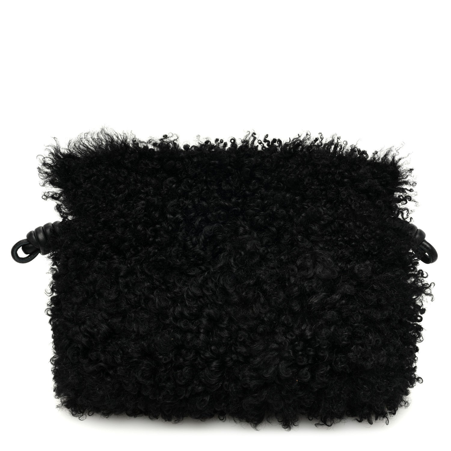 Loewe Nappa Shearling Flamenco Knot Clutch Black 1 of 6