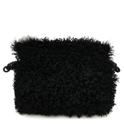 Loewe Nappa Shearling Flamenco Knot Clutch Black 1 of 6