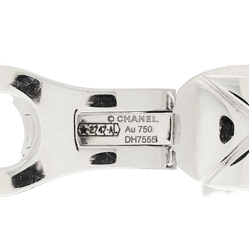 18K White Gold Diamond Coco Crush Wide Hoop Earrings