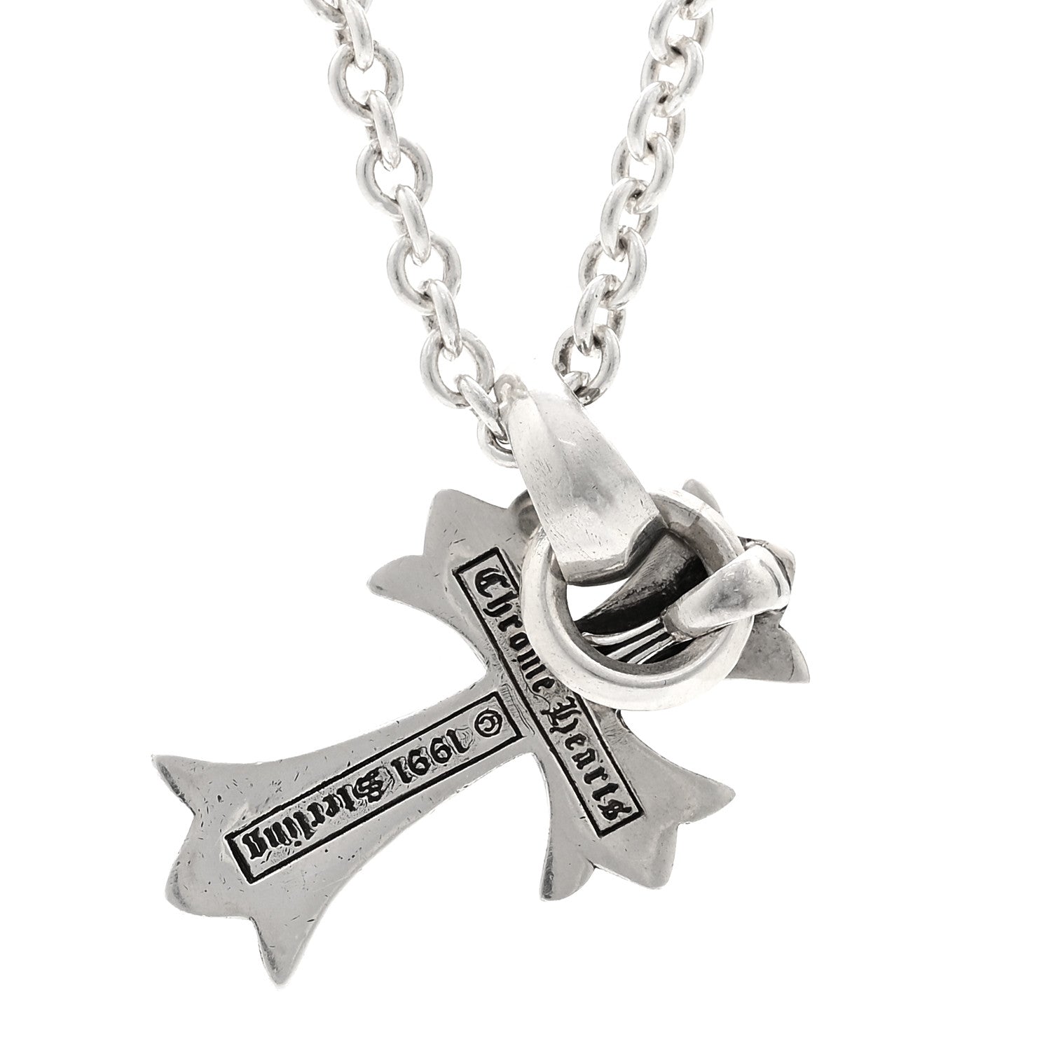Chrome Hearts Sterling Silver Cross Pendant Necklace 4 of 5
