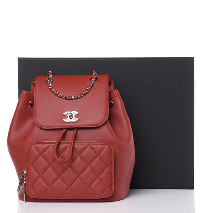 Chanel Caviar Quilted Business Affinity Backpack Dark Red 11 of 11