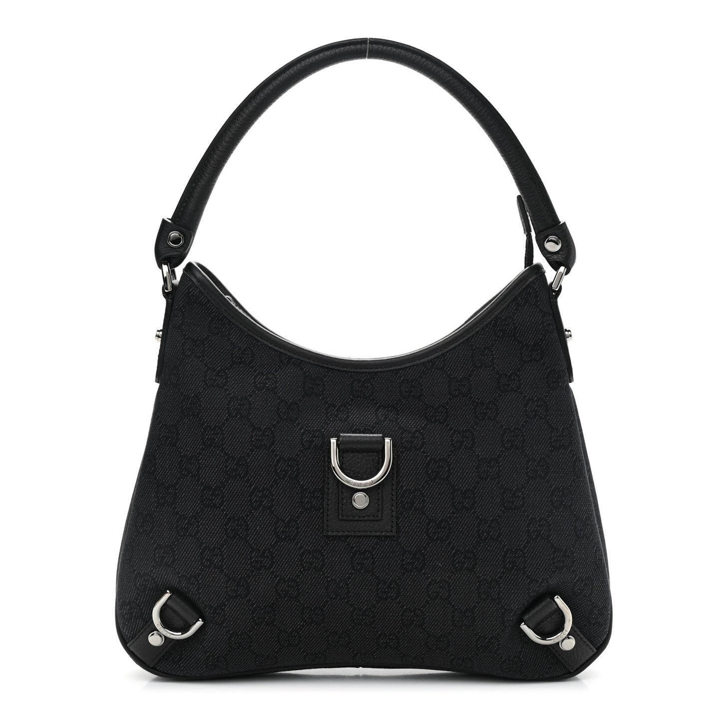 Denim Monogram Abbey D Ring Hobo Black