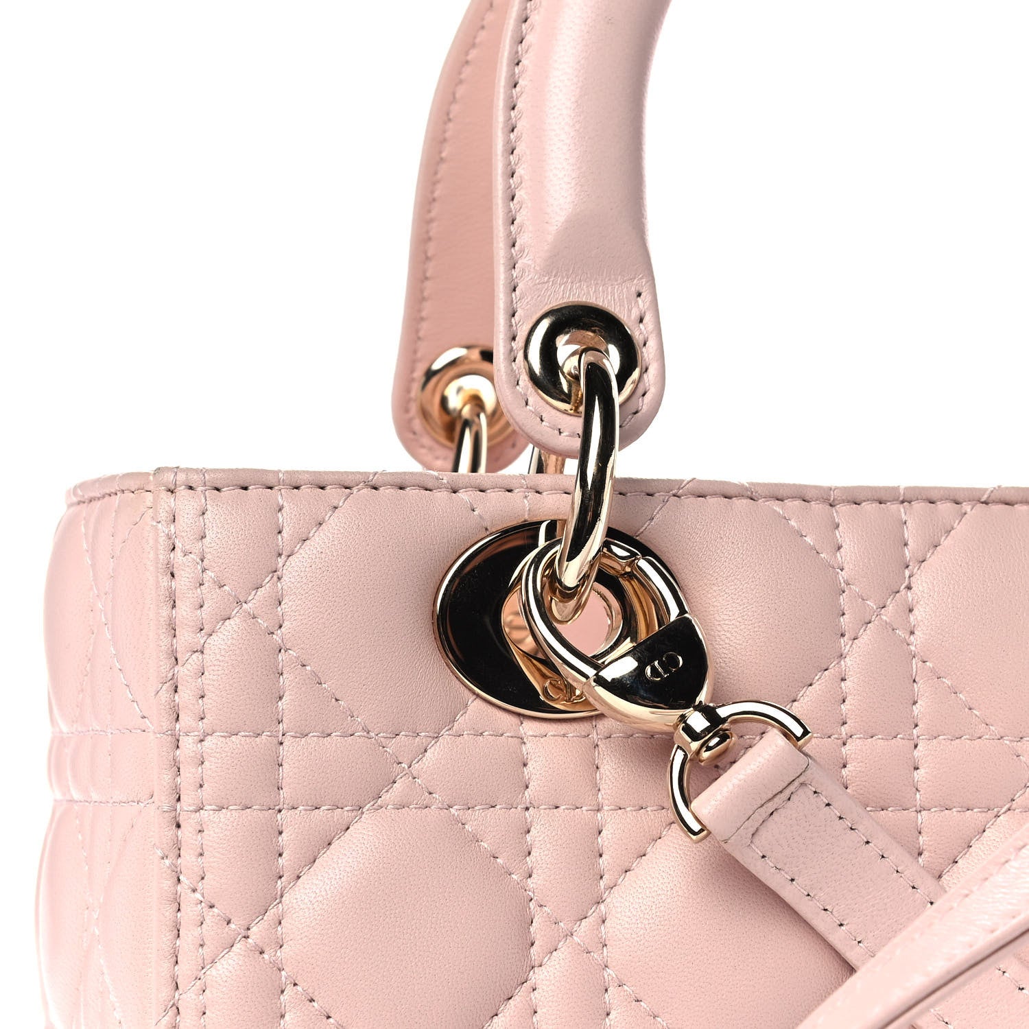 Christian Dior Lambskin Cannage Medium Lady Dior Light Pink 9 of 11