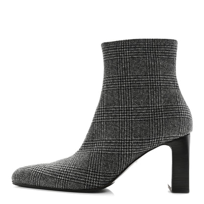 Balenciaga Wool Plaid Ankle Boots 41 Black White 1 of 10