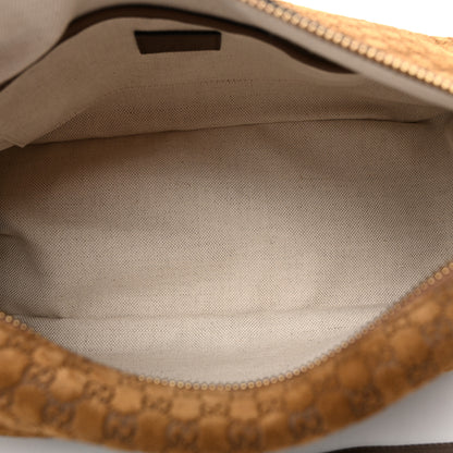 Gucci Suede GG Monogram Half Horsebit Medium Shoulder Bag Brown 5 of 10