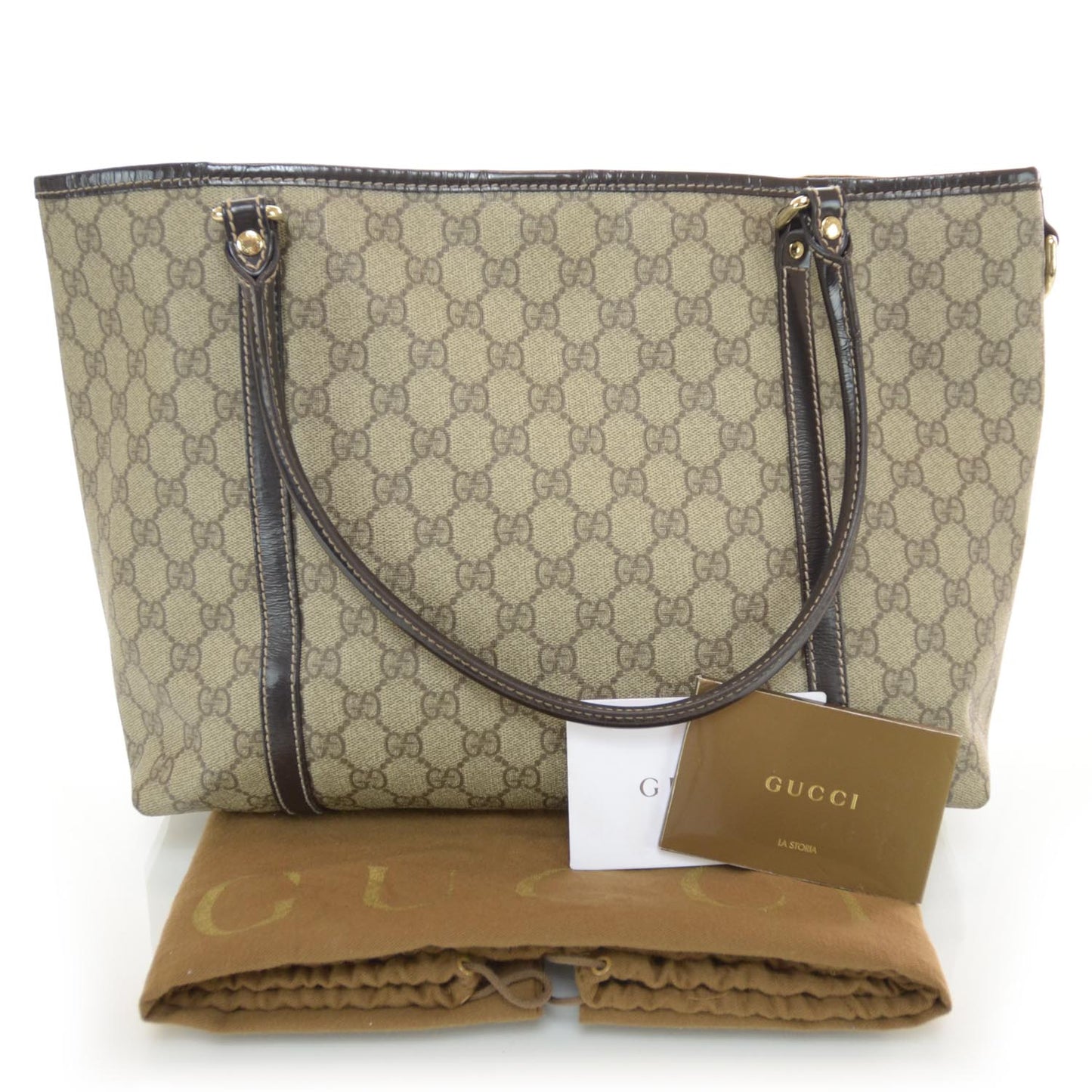 GG Plus Monogram Medium Joy Tote Brown