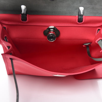 Hermes Vache Hunter Toile Herbag Zip 31 PM Rose Extreme Black 6 of 8