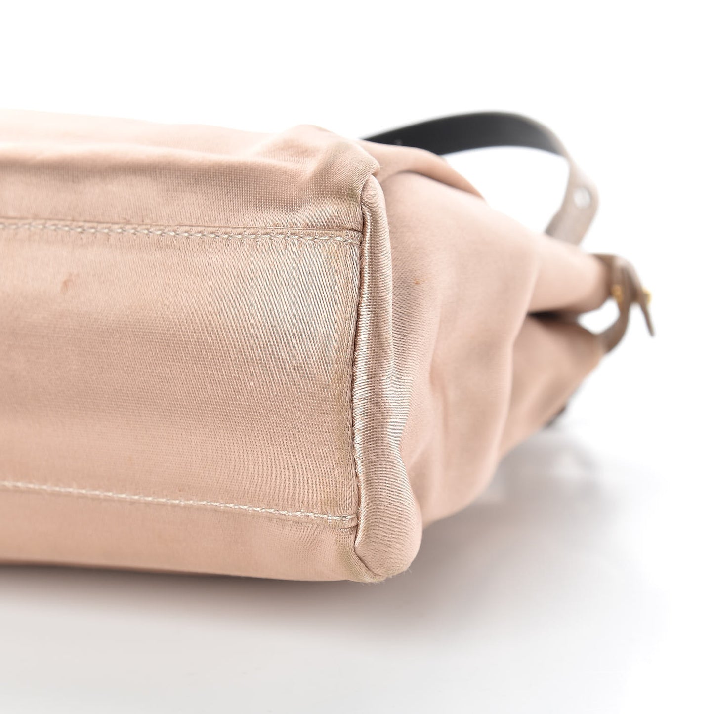 Satin Watersnake Mini Peekaboo Iconic Satchel Beige