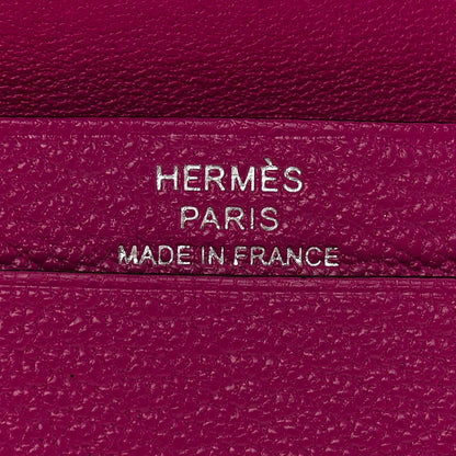 Hermes Chevre Mysore Mini Bearn Wallet Rose Pourpre 6 of 8
