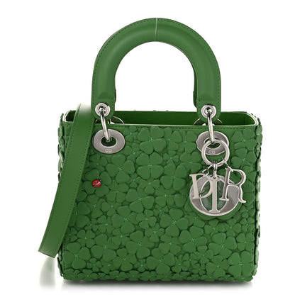 Christian Dior Lambskin Clover Allover Embroidered Mini Lady Dior Lucky Green 1 of 10