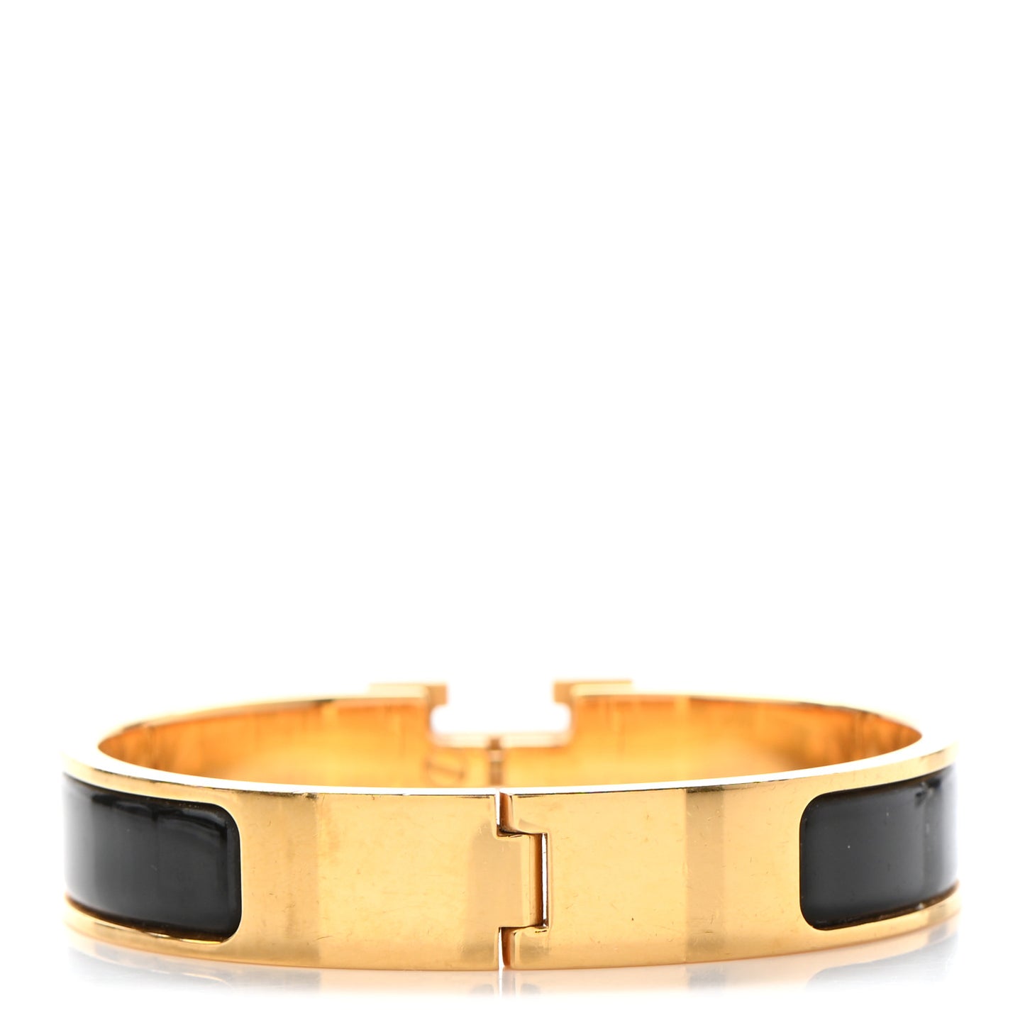 Enamel Narrow Clic Clac H Bracelet PM Black