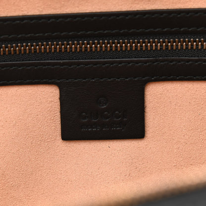 Gucci Calfskin Matelasse Sylvie Web Small GG Marmont Top Handle Shoulder Bag Black 6 of 11